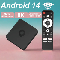Q1 Android 14 TV Box H313 HD 8G 128G Large Memory Supports 8K BT5.4 2.4G/5G WIFI ATV Voice Assistant Streaming Media Set Top Box