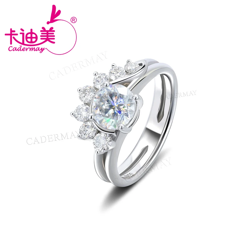 

CADERMAY Высококачественные серебряные кольца 925, обручальное кольцо Eternity D VVS с муассанитом, обручальные кольца для женщин