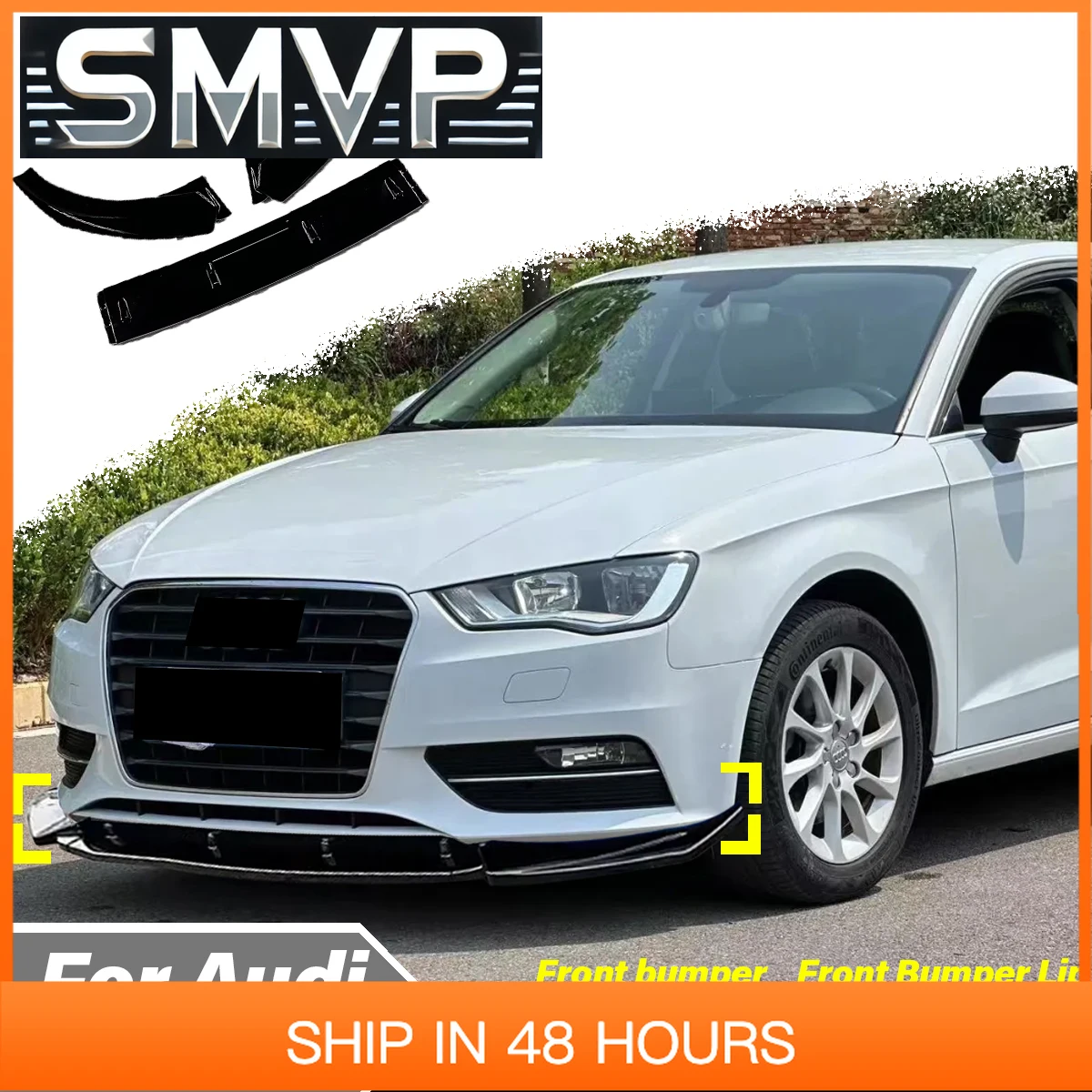 Ajuste nuevo Audi para Audi A3 s-line S3 8V Pre-Facelift 2013 2014 2015 2016 alerón de parachoques delantero de coche cuerpo guardabarros delantero decorativo Kiy