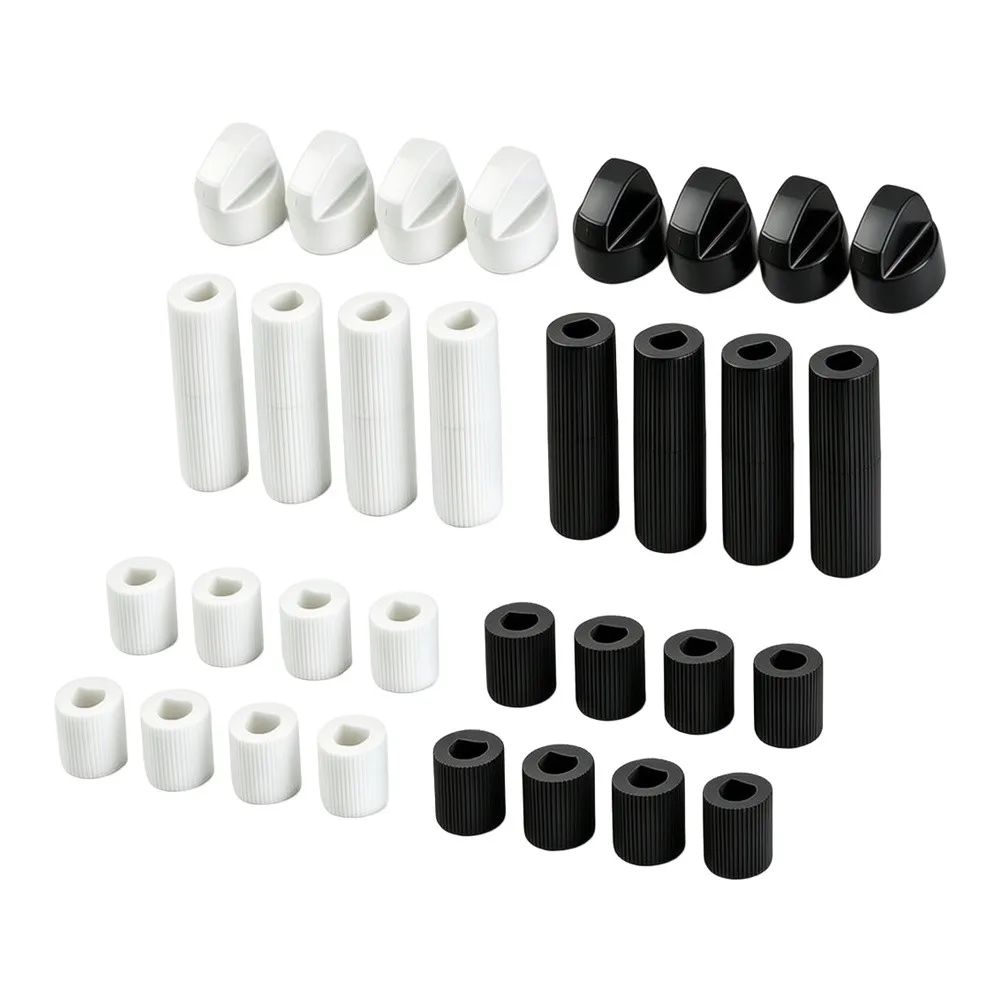 Replacement Knobs for Gas Stoves with For 6mm or 8mm Shaft Diameter Includes Full Connector Set Plastic White Black