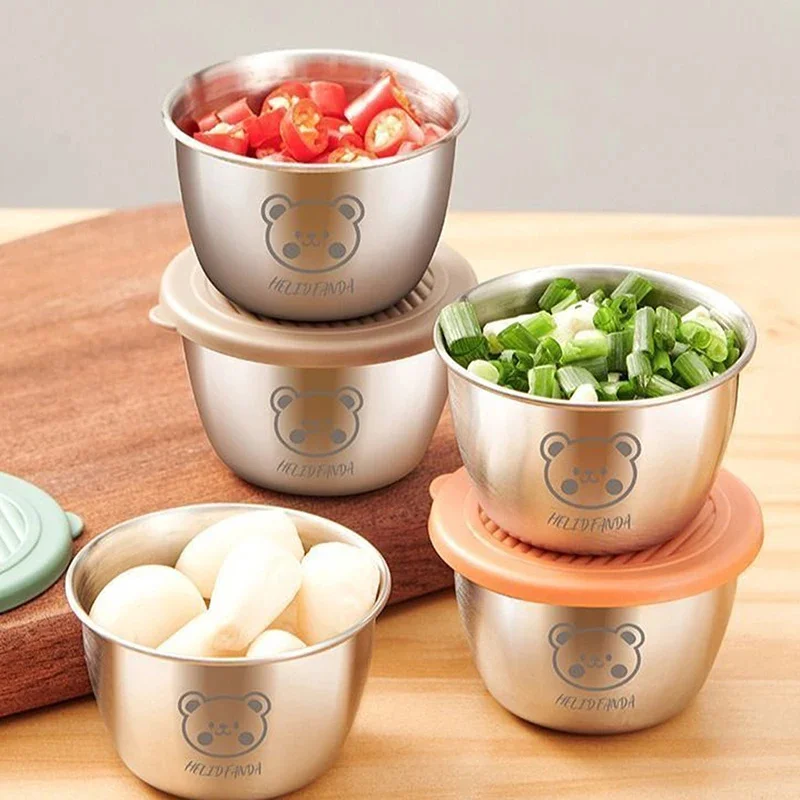Stainless Steel Sauce Cup with Lid Salad Dressing Container Reusable Salad Dipping Dish Portable Barbecue Spice Jar Kitchen Tool
