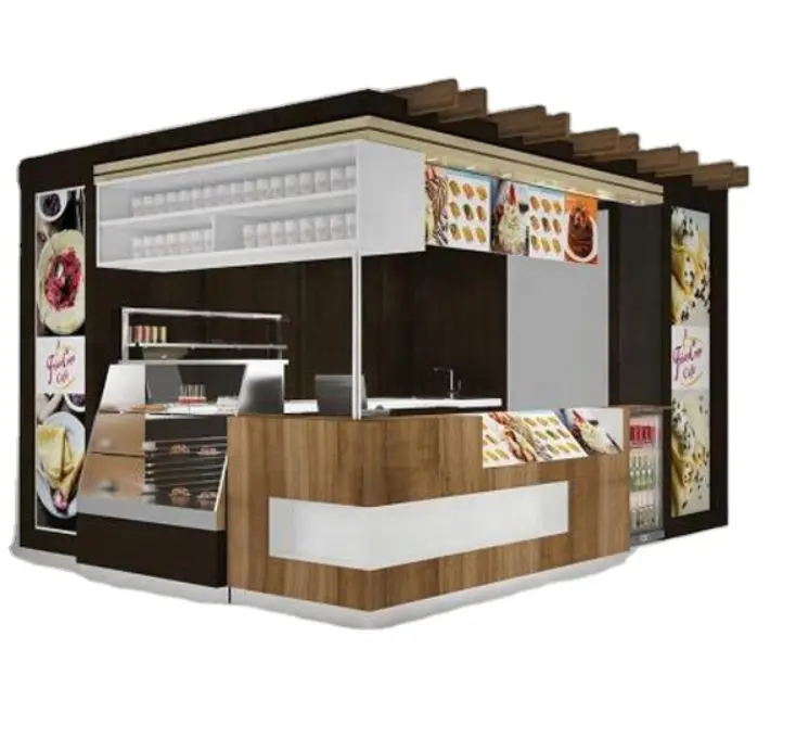 Container Street Portable Pop up Wooden Outdoor Mobile Ice Cream Juice bar Coffee Shop Fast Food Mall Kiosks