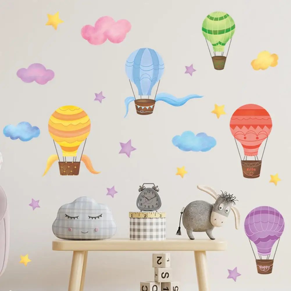 Cartoon Hot Air Balloon Wall Stickers Wall Decals Baby Nursery Home Decoration Kids Room Living Room Bedroom Balloon Stickers