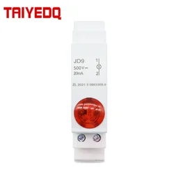Din Rail Mounted LED Signal Photovoltaic Indicator Light DC500V RED