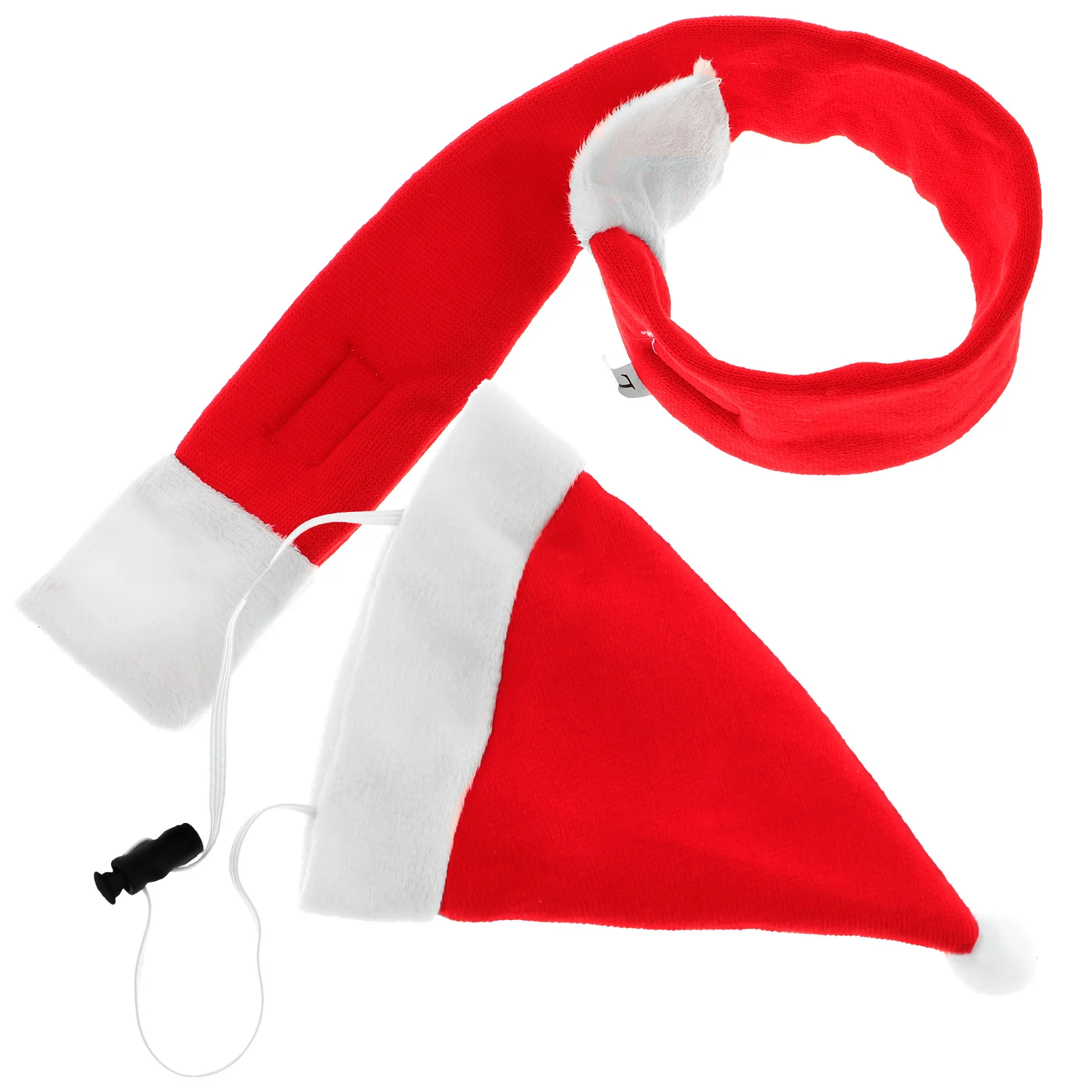 

Pet Hat Set Christmas Costumes Santa Scarf Cat Pet Santa Hat Scarf Hats Warm Fabric Dog Accessories Holiday Supplies