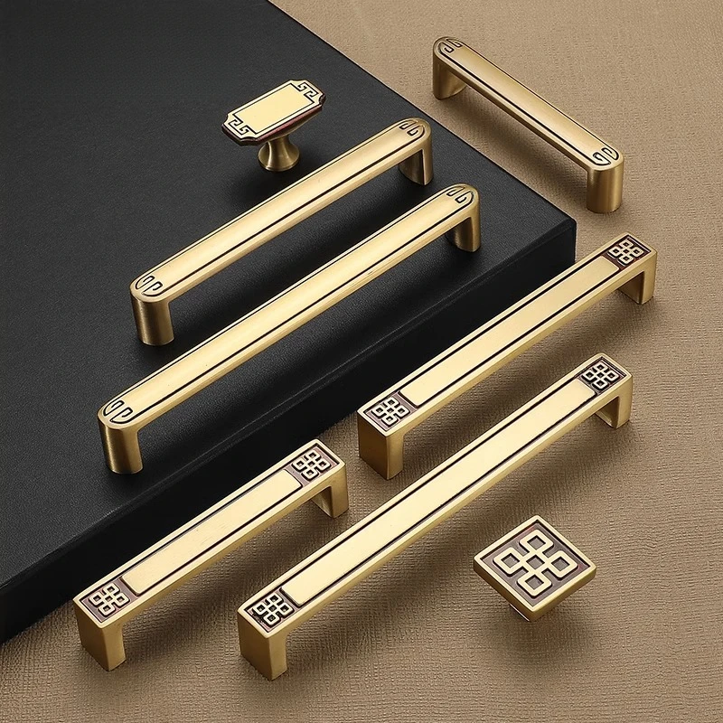 Modern Minimalist Brass Cabinet Knob Single‑Hole Vintage Pull Handle Wardrobe Cupboard Drawer Wine Cabinet Furniture
