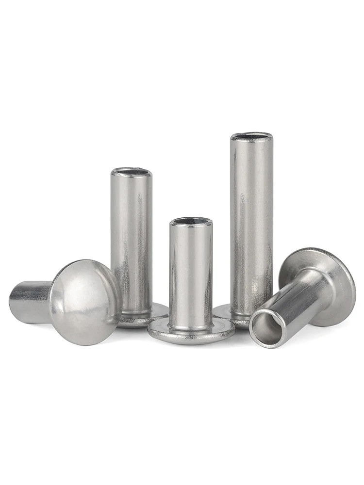M1.5 M1.7 M2 M2.5 M3 M3.5 304 Stainless Steel Round Flat Truss Head Half Semi Hollow Shank Rivet Screw L=3-40mm GB873