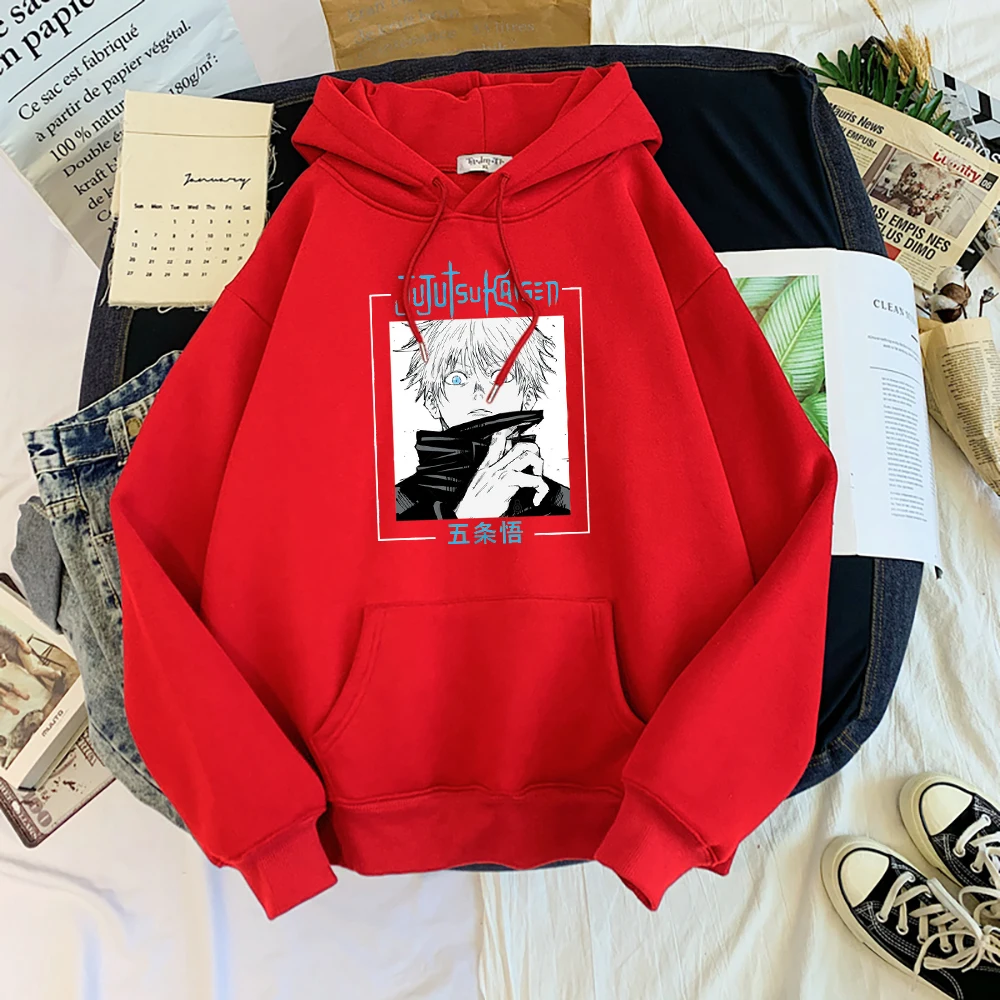 Jujutsu Kaisen Anime Gojo Satoru Comics Hoodies Men Autumn Fleece Hoodie Fashion Loose Clothes Hip Hop Casual Pullover Hoody