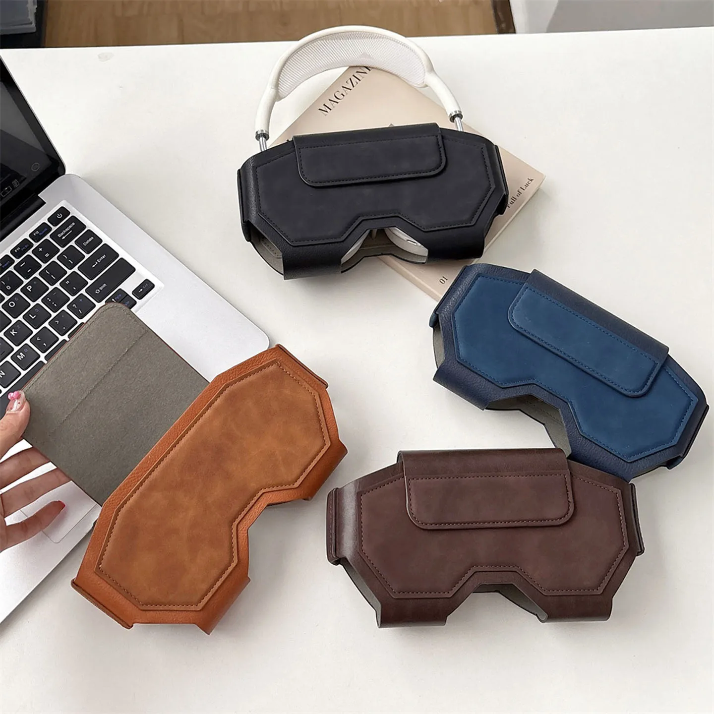 

For AirPods Max / AirPods Max 2 Headphones – Leather Protective Storage Bag & Sleep Mode Case | Hard Shell Carrying Case