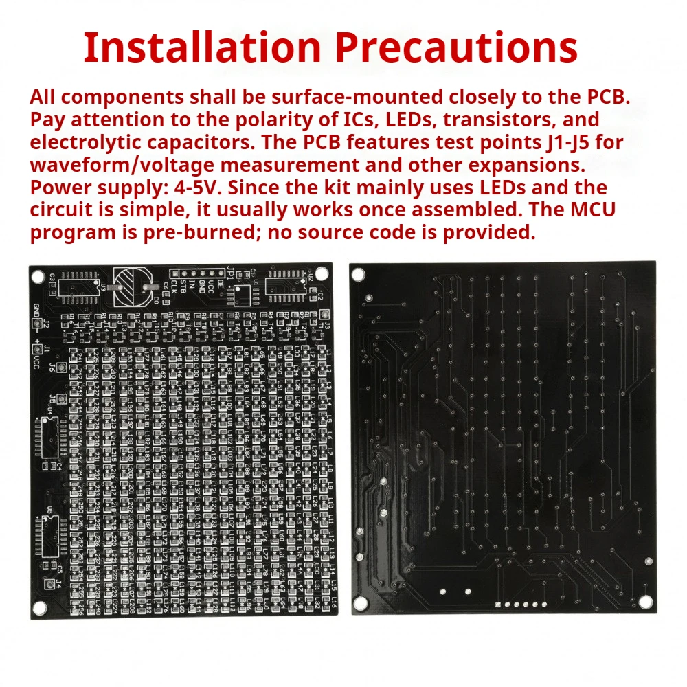 64/256 led smd matriz de pontos tela de publicidade prática de soldagem kit diy 0-9 display digital divertido kit eletrônico componente de solda