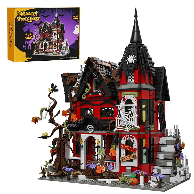 1249-teiliges MOC Geisterhaus-Bausteinset Horror Gruselige Bausteine DIY Puzzle-Spielzeug für Erwachsene Geschenke Raumdekoration