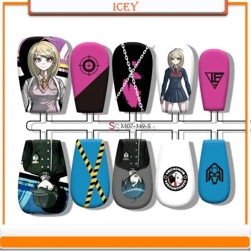 Icey 30pcs Press on Nails Wearing Armor Anime Pain Armor Finished Product with Sealing Layer Divided Into Code Armor Pieces