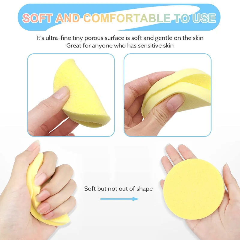 12 pz/borsa trucco soffio compressione spugna per pulizia tampone per pulizia viso struccante strumento per la cura della pelle soffio per pulizia