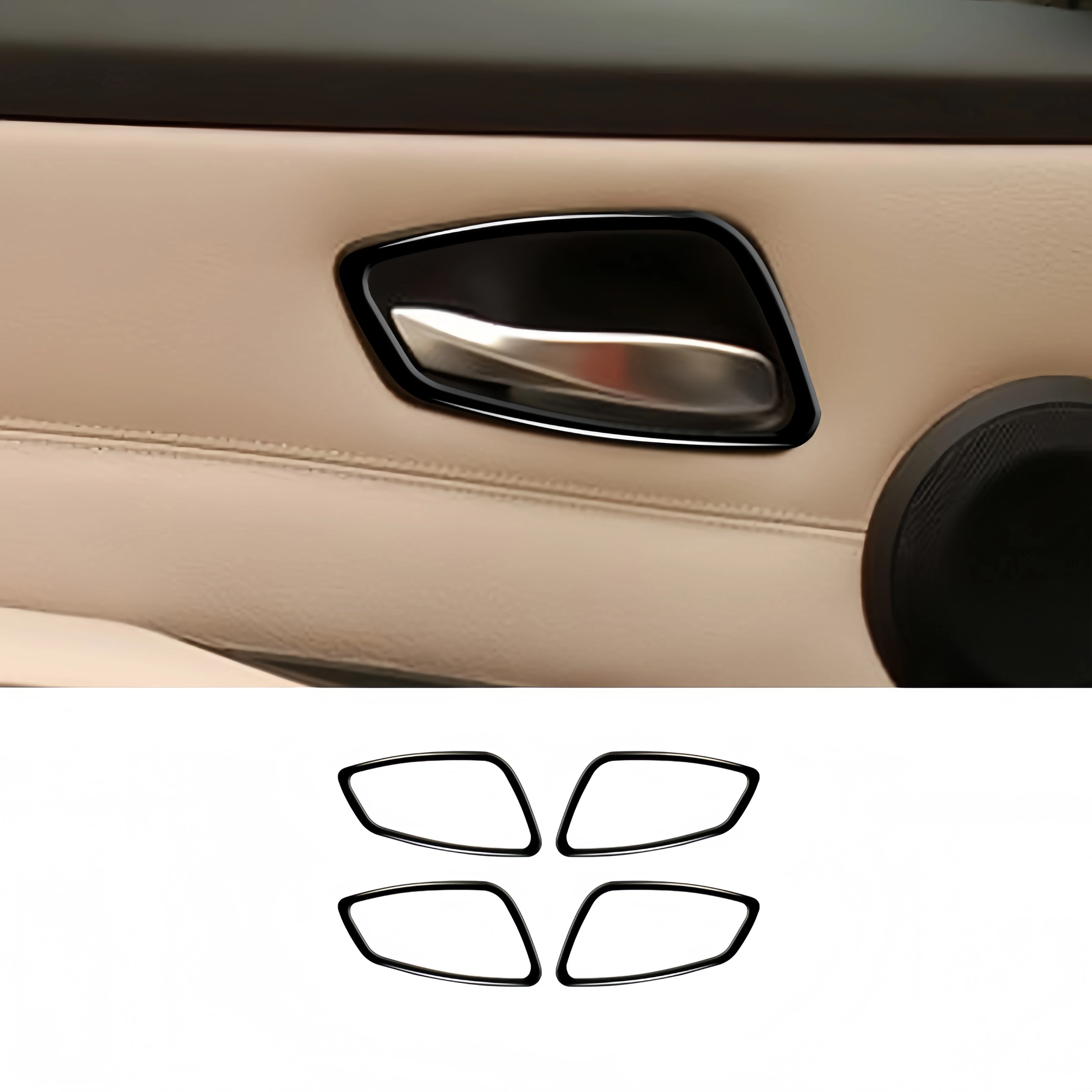 

For BMW E90 3 Series 2005-2012 Car Interior Accessories Piano Black Auto Inner Door Handle Frame Trim Cover Decoration Stickers