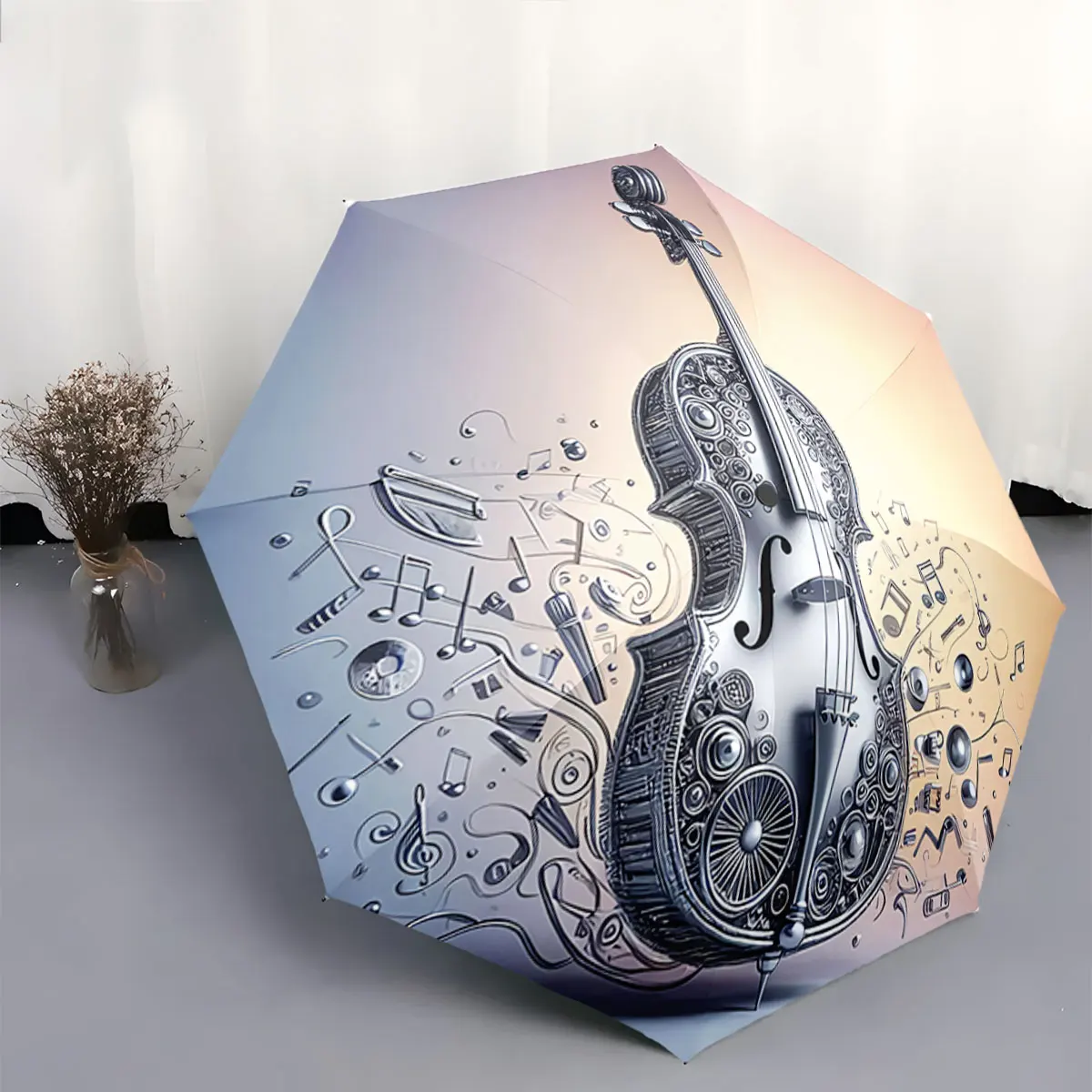 parapluie-portable-impermeable-et-resistant-aux-intemperies-avec-un-motif-artistique-representant-un-violon-et-des-elements-musicaux-ideal-pour-les-voyages-en-plein-air-et-les-sorties-a-la-plage