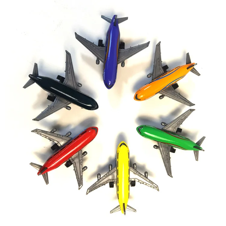 Kids Simulation Aircraft Alloy Toy Model Creative Colorful Mini Airliner Pull Back Car Toy Boy Birthday Gift Inertial Aircraft