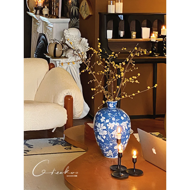 

Yu Meiren series new Chinese blue and white porcelain ceramic high-end vase flower suitable for bedrooms and living rooms