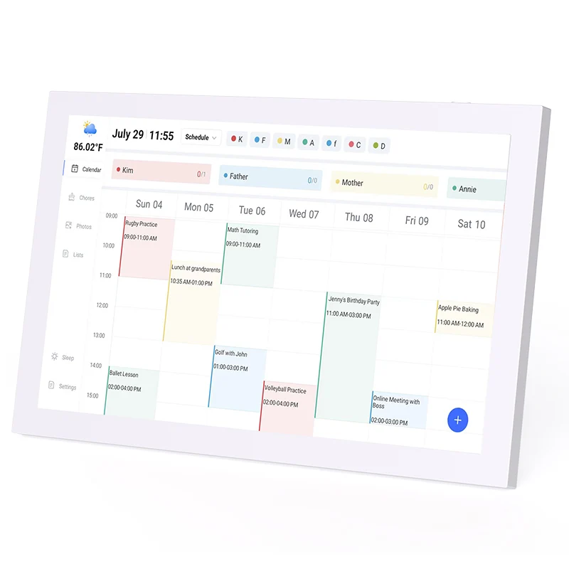 

Digital Calendar 10.1 Inch Touch Screen Smart Calendar With Wi-Fi MP3 Video Playback AVI Clock ABS Plastic Frame