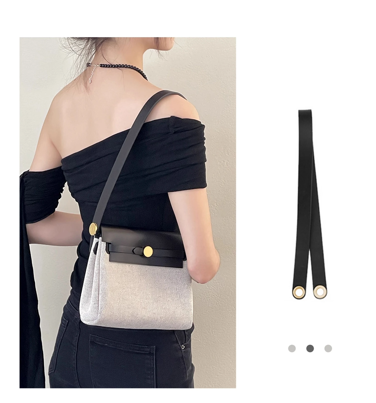 Replacement Leather Shoulder Strap for Herbag 31 Mini Herbag,an Cognac Replacement Shoulder Strap, Gold Hardware Grommets