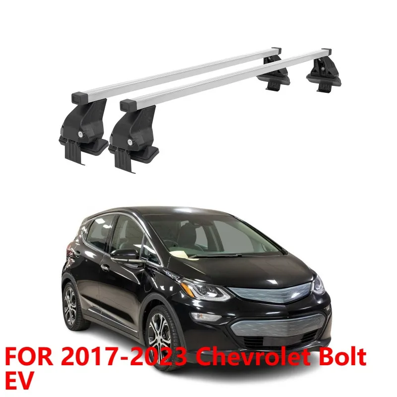 For 2017-2023 Chevrolet Bolt EV Roof Rack Cross Bars Set, Smooth Carrier Bars Gray 2Pcs