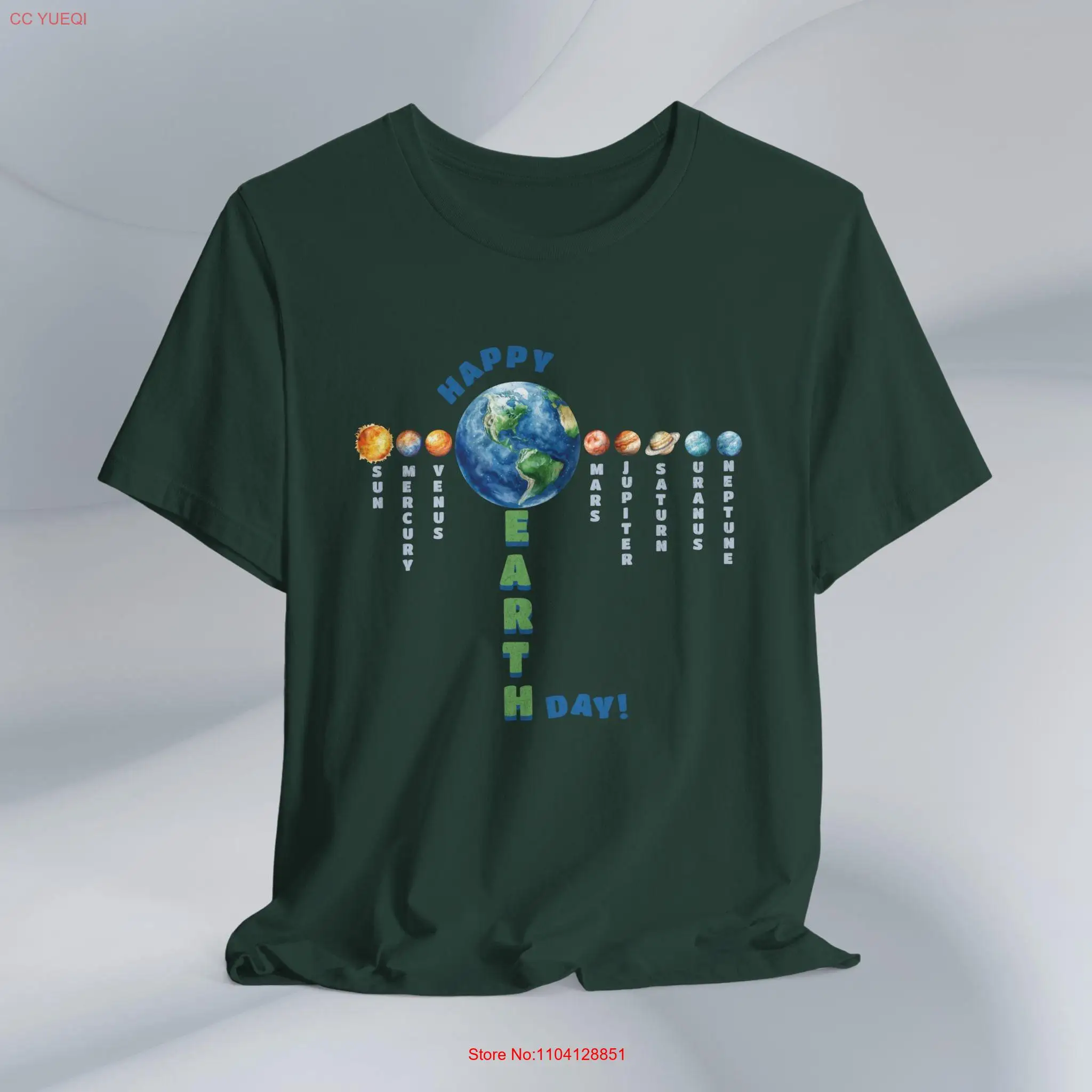 Happy Earth Day Jersey  T Shirt Mercury Venus Mars Jupiter Saturn Uranus Neptune Planets Design kids