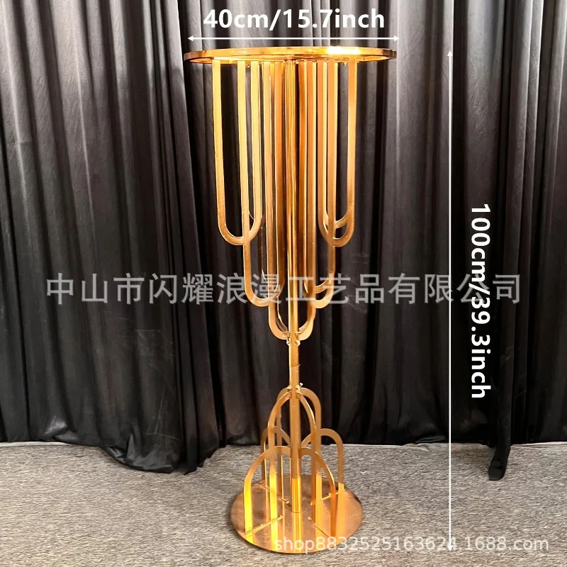 

Hot-selling new wedding flower stand wedding main table center gold flower ornament wedding stage decoration road guide flower s