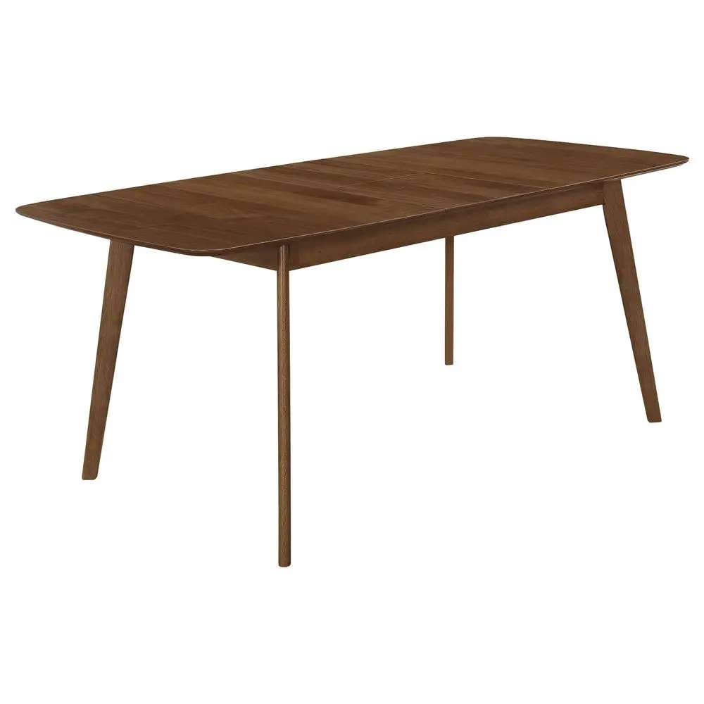 

Row MidCentury Round Solid Wood Dining Table, Light Walnut Finish, 42 W x 42 D x 29.5 H, Asian Hardwood Construction, Compact D
