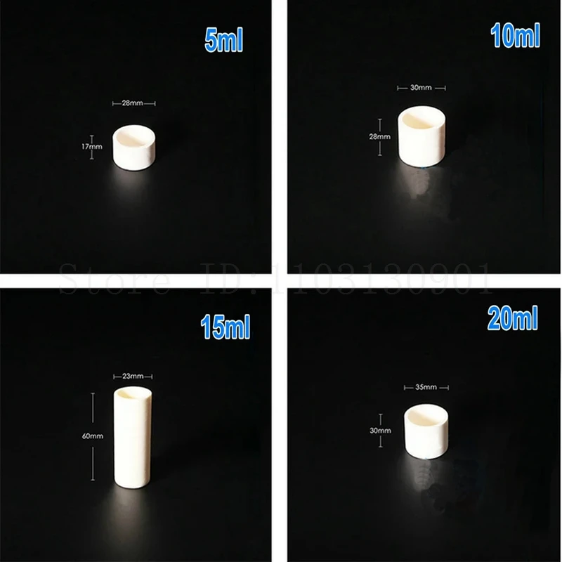 5ml-1000ml Lab Cylindrical Corundum Crucible 99% Alumina Ash Crucible High Temperature Resistance 1600 Degrees