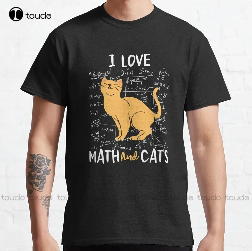 I Love Math And Cats Classic T-Shirt T Shirts For Women Men Fashion Outdoor Simple Vintag Casual T Shirts Fashion Tshirt Summer