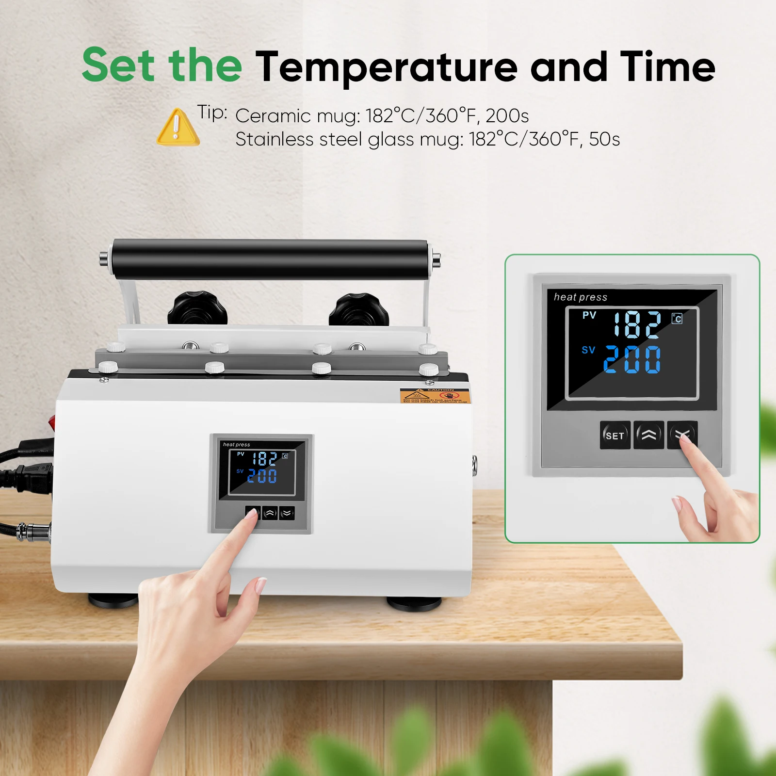 Imagem -04 - Máquina de Impressão Automática por Sublimação Copo Copo Imprensa do Calor Presente Faça Você Mesmo Touchscreen Caneca Cerâmica 10oz a 30oz