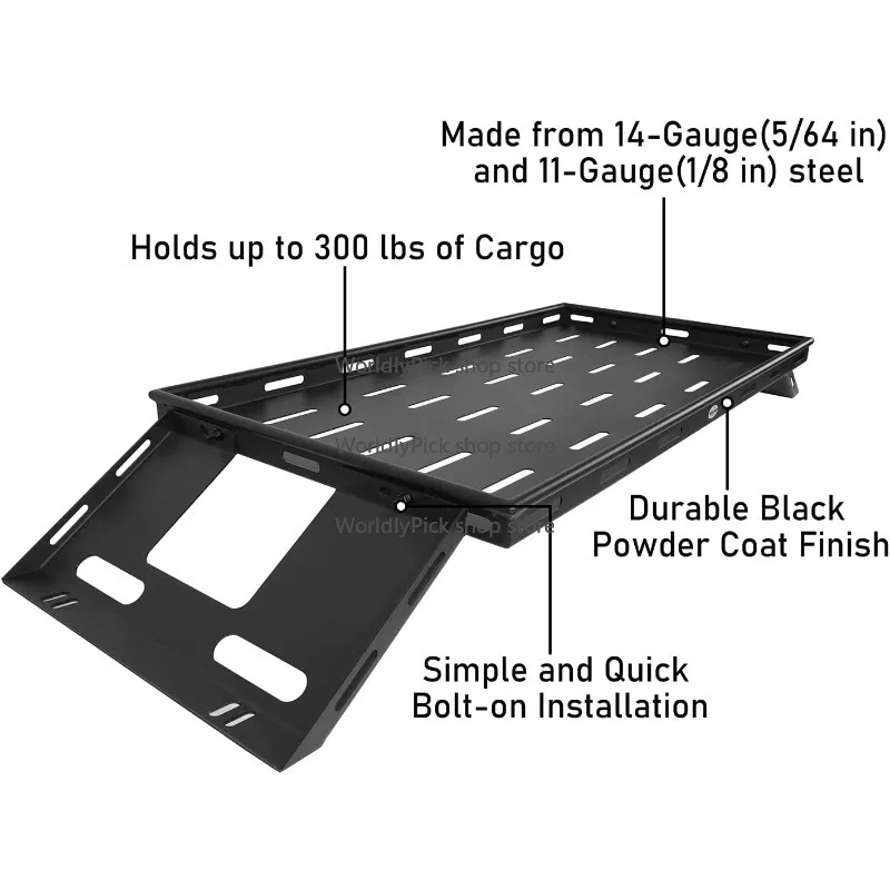 Задний багажник, лоток для корзины, внутренний багажник для хранения, 2007-2023, 4-дверный каска Jep Wrgler Unlimted
