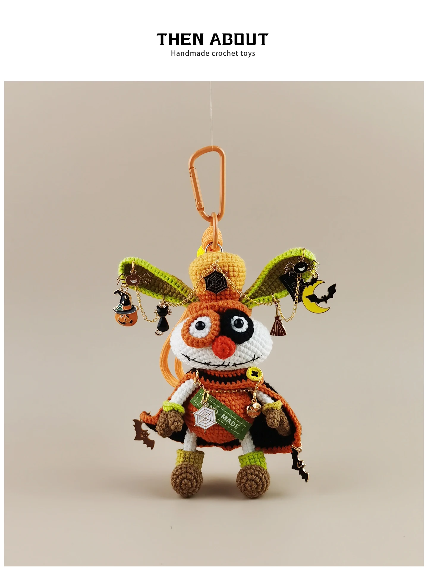 Elegant Heavy Industry Waste Doll Backpack Bag Pendant Keychain School Bag Hanging Decoration Gift Cartoon Pattern Weaving Craft