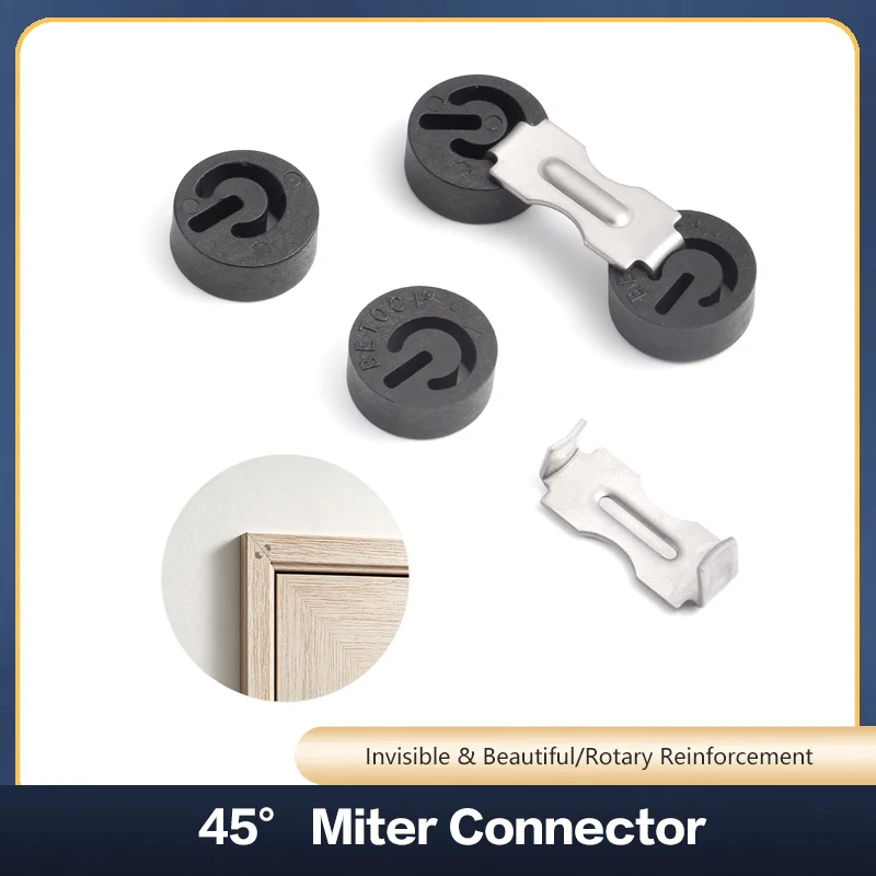Hidden 45 Degree Miter Corner Connector Kit For Door Frame And Casing Invisible Pre-Embedded Adjustable Fastening Screws