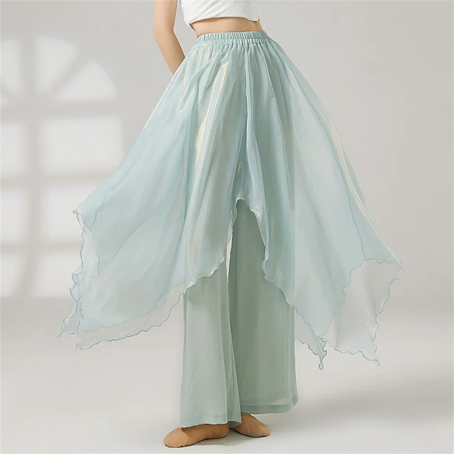 

Women Modern Dance Loose Wide-Leg Pants Elegant Ballet Dancing Training Ladies Costume Chinese Folk Dance High Waist Trouses