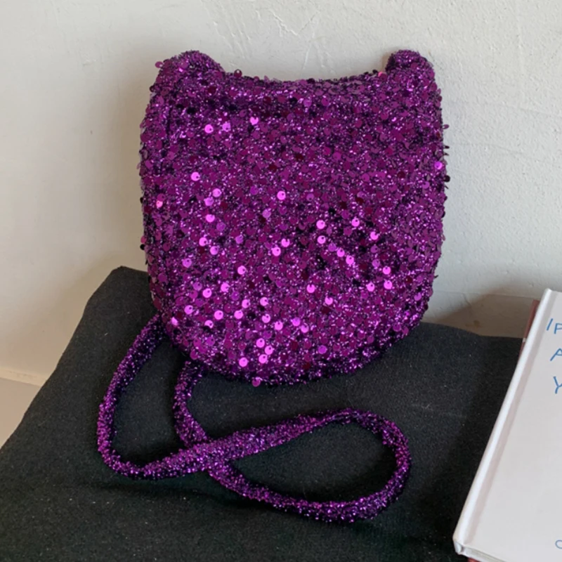 

Модная женская сумка с блестками, новинка 2023 года, модная универсальная сумка через плечо на одно плечо, высококачественная блестящая маленькая сумка