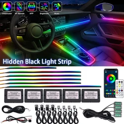 18 in 1 RGB Symphony Car Atmosphere Lamp Interior LED Acrylic Hidden Black Light Strip Universal Decoration Ambient Lights APP