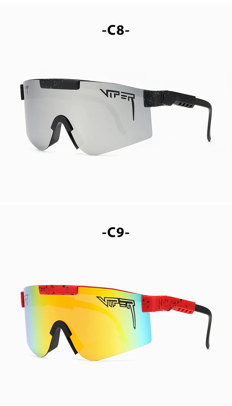 Verstellbare PC-Linsen Quadratische Sonnenbrille für Männer und Frauen, Winddichte Fahrradbrille UV-Schutz Sportsonnenbrille – Detail 14