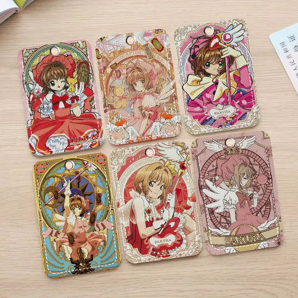 

C-CardcaptorS S-Sakura Pink Girl, держатель для карт, подходит для банковских, деловых, рабочих карт, держатель для кредитных карт, удостоверений личности, сумка для бейджей, брелок для ключей