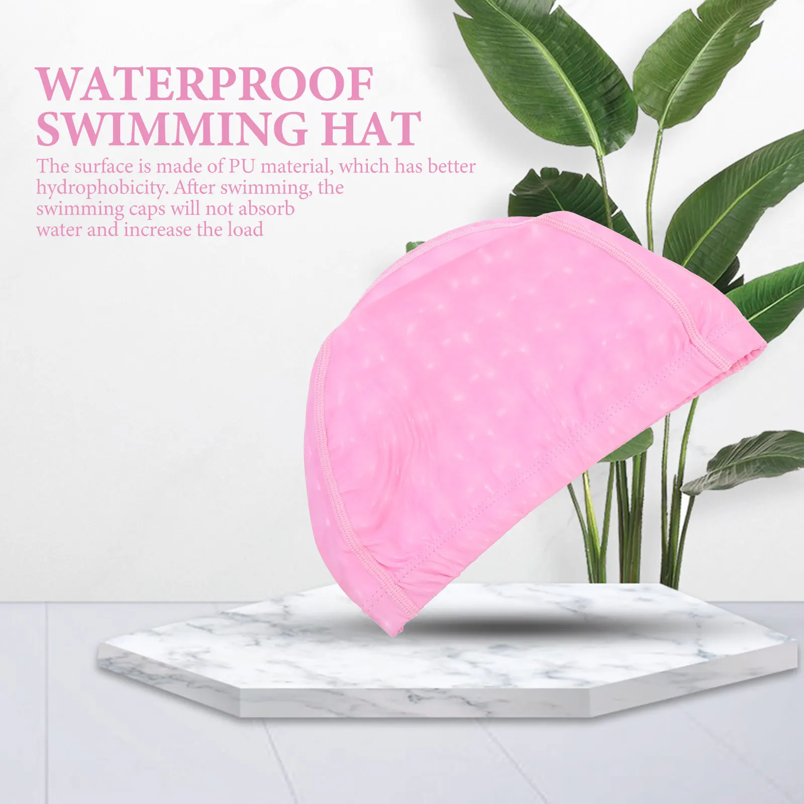 

1pc Waterproof PU Coating Swim Cap for Women Men Hair Elastic Stretch Comfortable Ponytail Braid Bun Cover Unisex Swimming