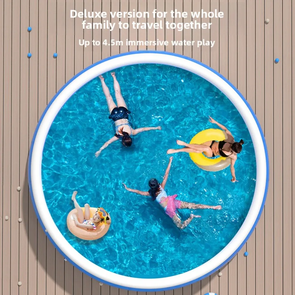 Picture 3: Large Round Inflatable Swimming Pool Above Ground Thickened PVC Family Backyard Pool with Durable Frame Quick Setup
