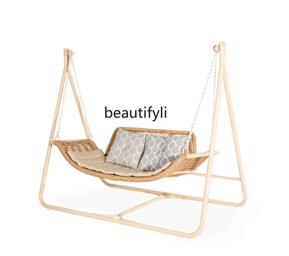 

Outdoor swing courtyard swing outdoor double hammock small courtyard garden swing hanging chair