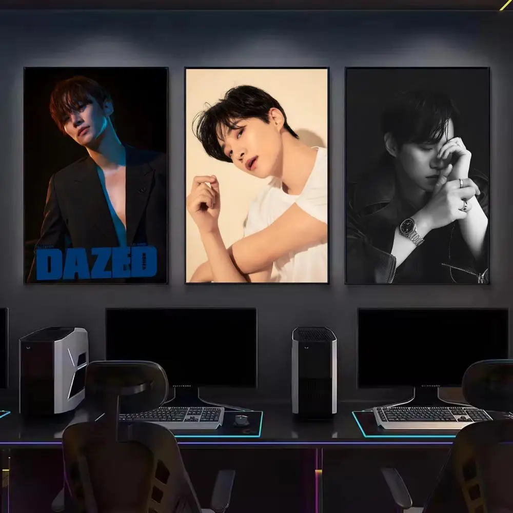 Celebrity L-Lee Jun Ho Poster Artistic Watercolor Graffiti Posters, Chic Wall Decor for Living Room, Bedroom, Office