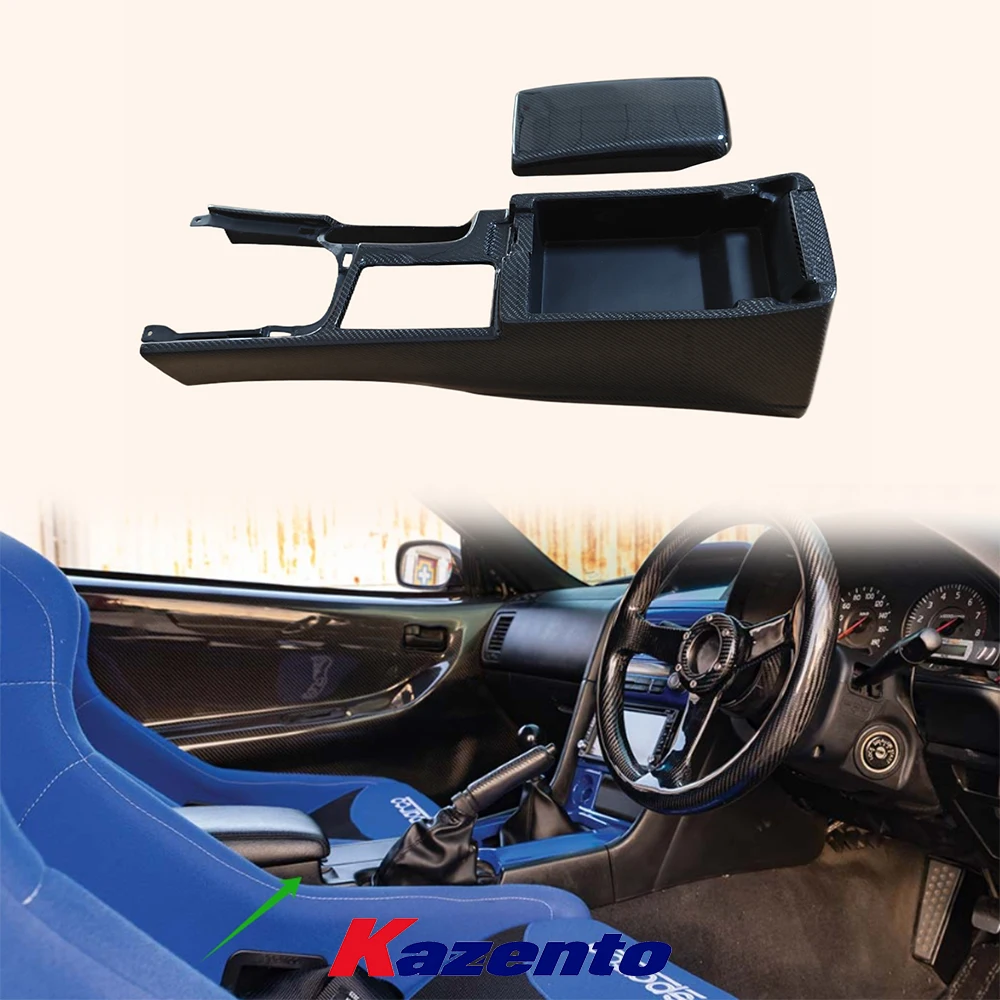 

For Nissan Skyline R34 GTR GTT Carbon Interior Center Console Armrest (RHD Only)