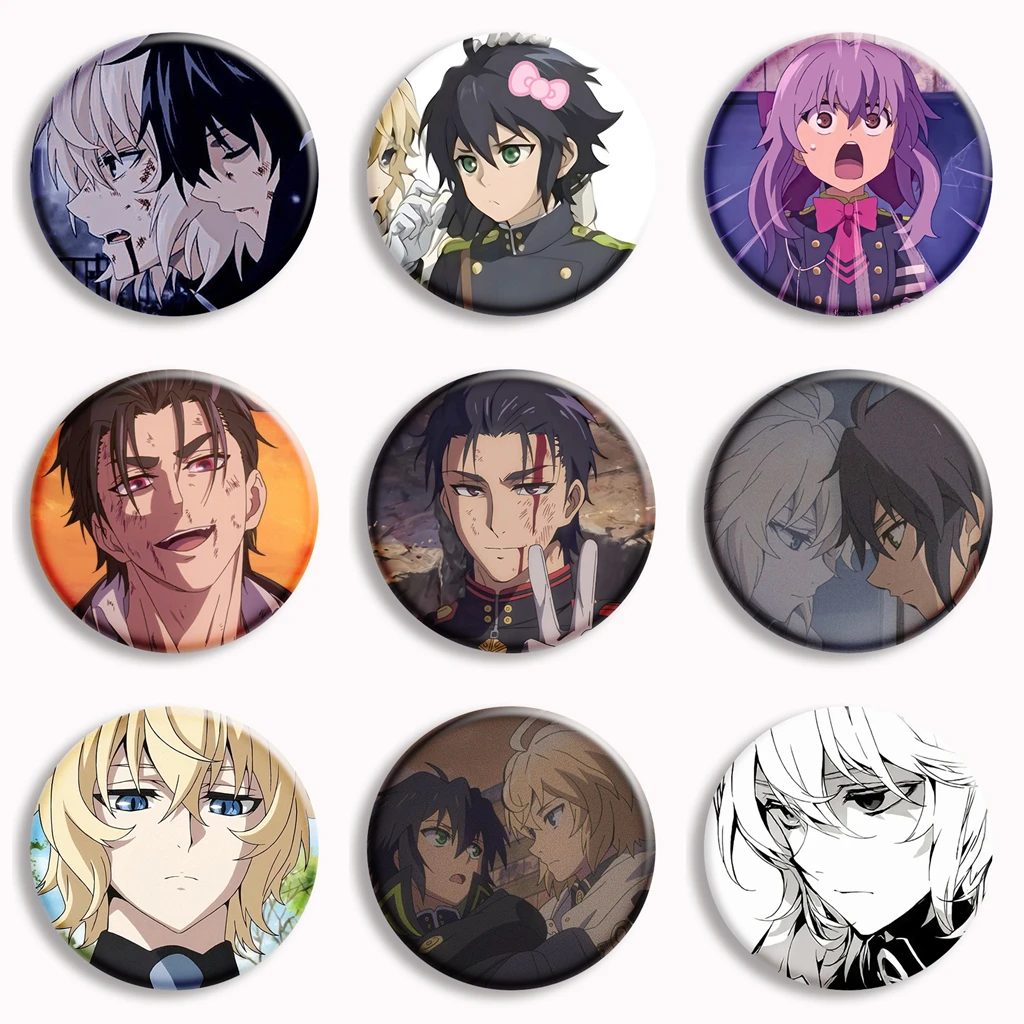 Seraph of the End Anime Soft Button Pin Character Krul Mikaela Hyakuya Guren Yuichiro Cartoon Brooch Badge Bag Decor Fans Gifts