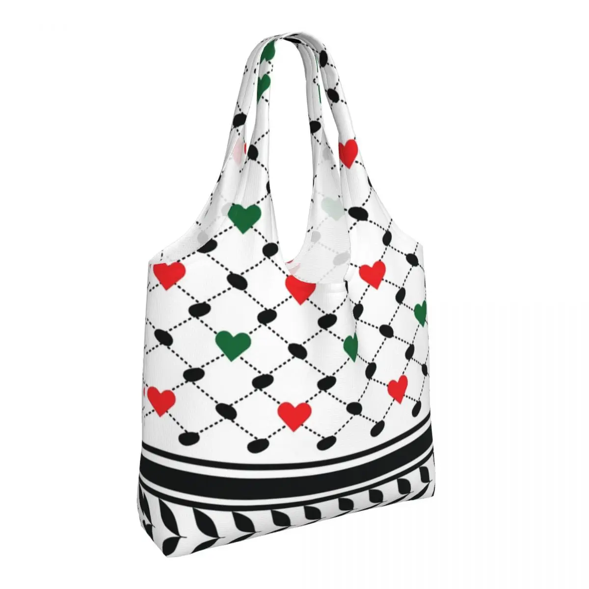 Solidarity For Palestine Shopper Bag Keffiyeh Handbags Women Designer Tote Bag Modern Cloth Travel Shoulder Bag