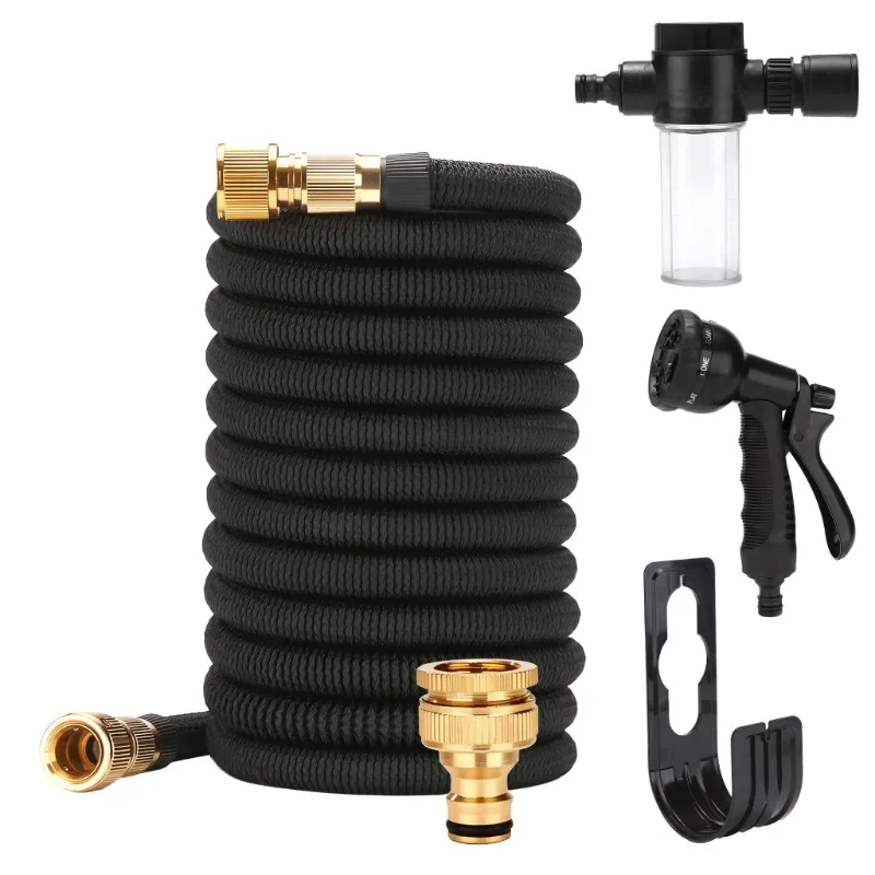 Garden Hose Expandable with Metal Connectors High-pressure Water Gun Colgador Manguera Jardin 25-100Ft  Car Wash Irrigation EU