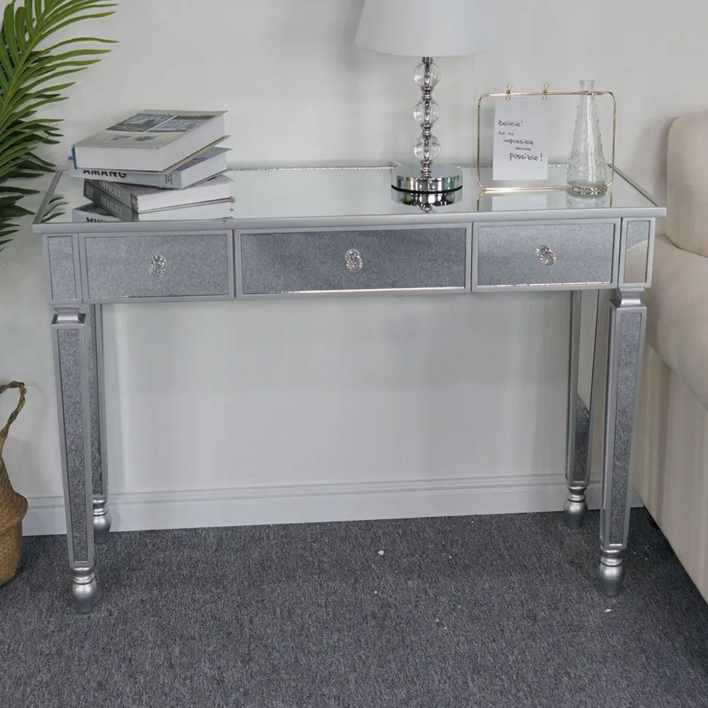 Three Drawers Mirror Table Dressing Table Console Table