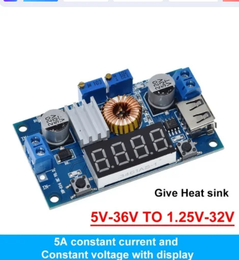 Xl4015e1 xl4015 5a dc para dc cc cv bateria de lítio step down placa de carregamento led conversor de energia carregador de lítio step down módulo