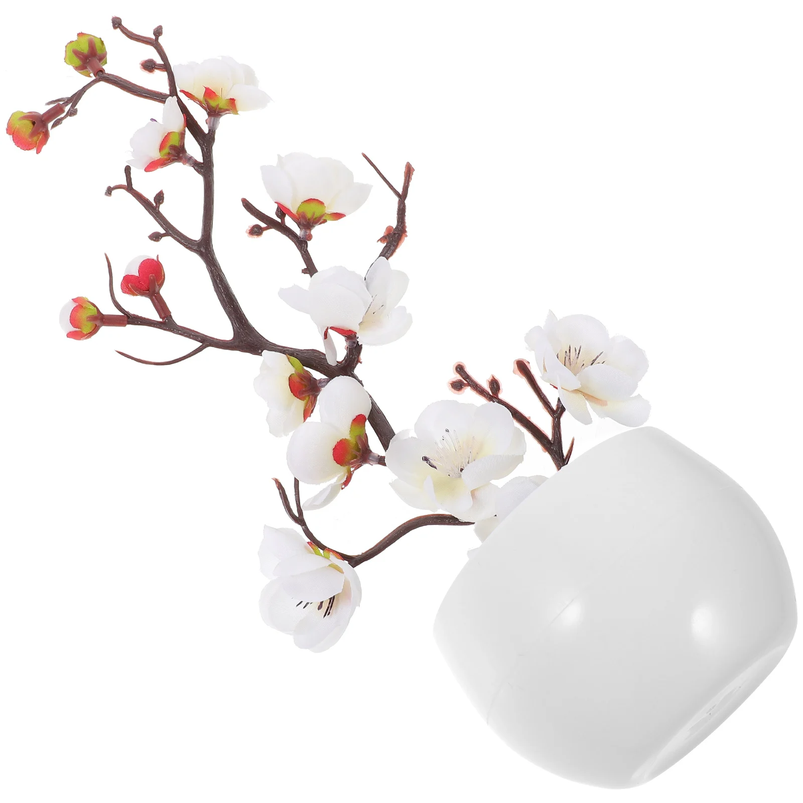

Artificial Potted Plum Fade Resistant Silk Plants Low Maintenance Indoor Artificial Flowers With Stems Faux