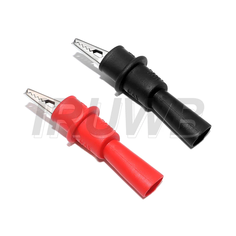2pcs Alligator Clips Test Clip Clamp Set Red Black Wire Tips 10A 1000V Multimeter Tester Probes for AC DC Power Measurement
